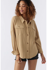 ONEILL Womens TOUR WAFFLE KNIT BUTTON-UP TOP