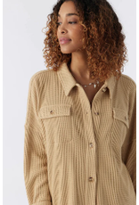 ONEILL Womens TOUR WAFFLE KNIT BUTTON-UP TOP