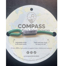Compass Bracelet in Silver/Green