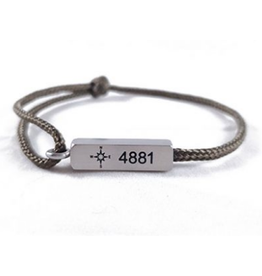 Compass Bracelet In Silver/Olive