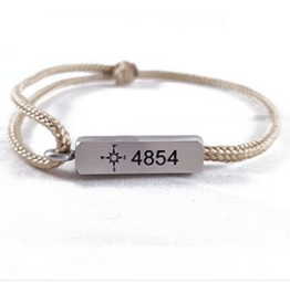 Compass Bracelet In Silver/Sand