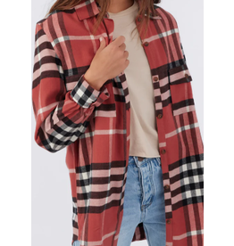 ONEILL Womens BROOKS OVERSIZED FLANNEL TOP - Size S