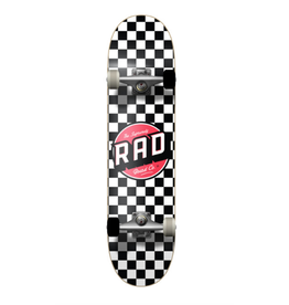 EASTER SKATE RAD Wheels Checker 2 Black / White Complete Skateboard - 8" x 32"