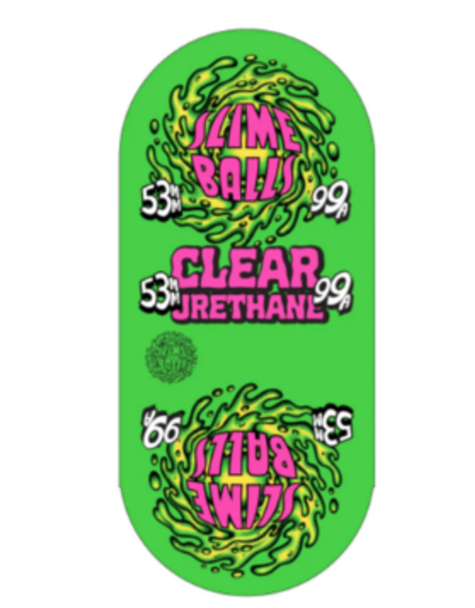 SLIMEBALLS 53mm Mirror Vomits Clear 99a Slime Balls Skateboard Wheels