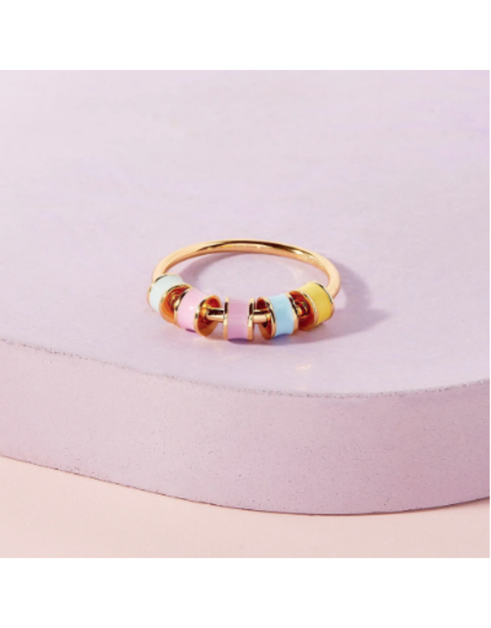 PURA VIDA PURA VIDA PASTEL ENAMEL BEAD FIDGET RING