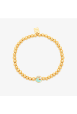 PURA VIDA PURA VIDA ENAMEL WAVE GOLD BEAD STRETCH BRACELET