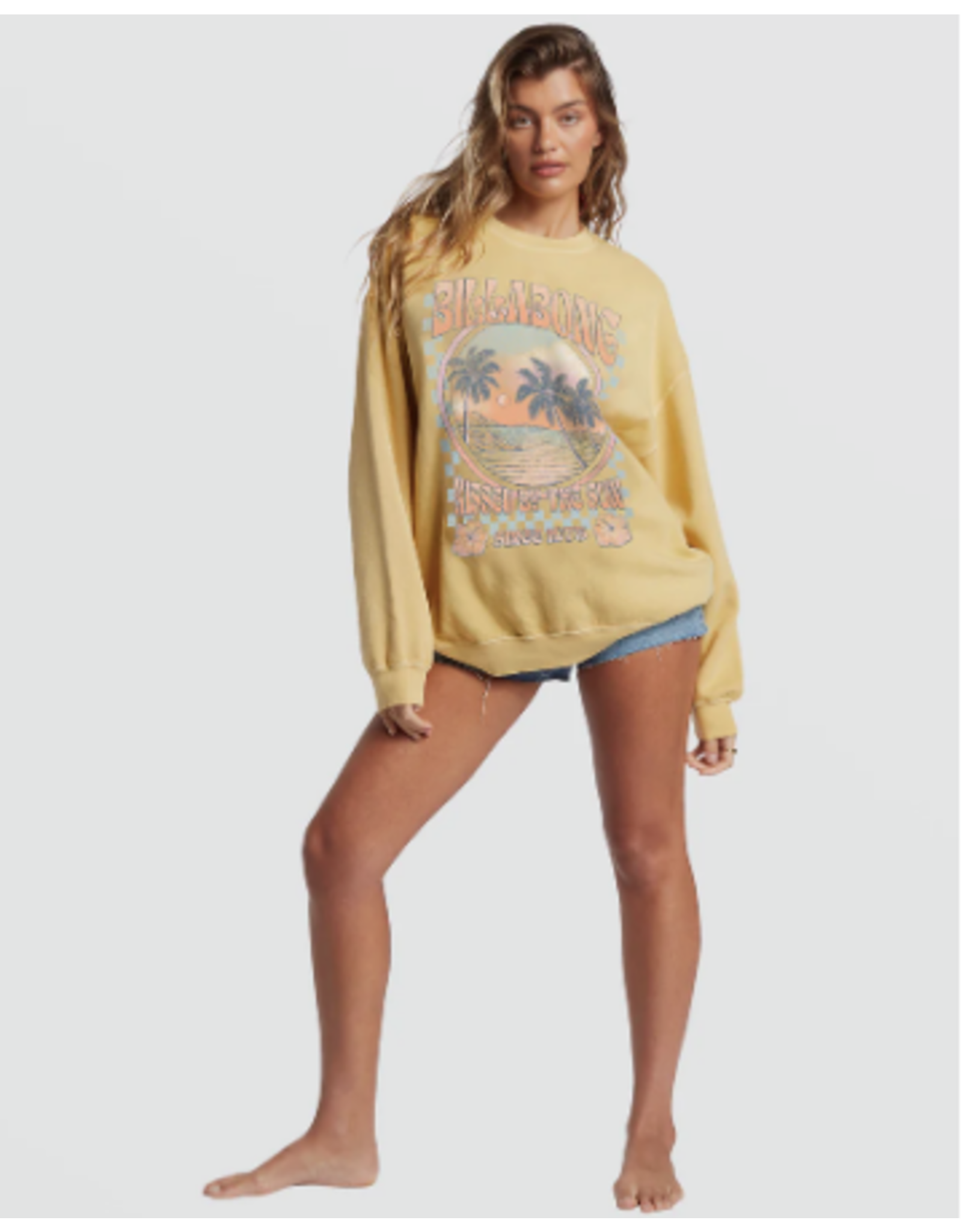 BILLABONG GIRLS BILLABONG RIDE IN OVERSIZED CREWNECK SWEATSHIRT