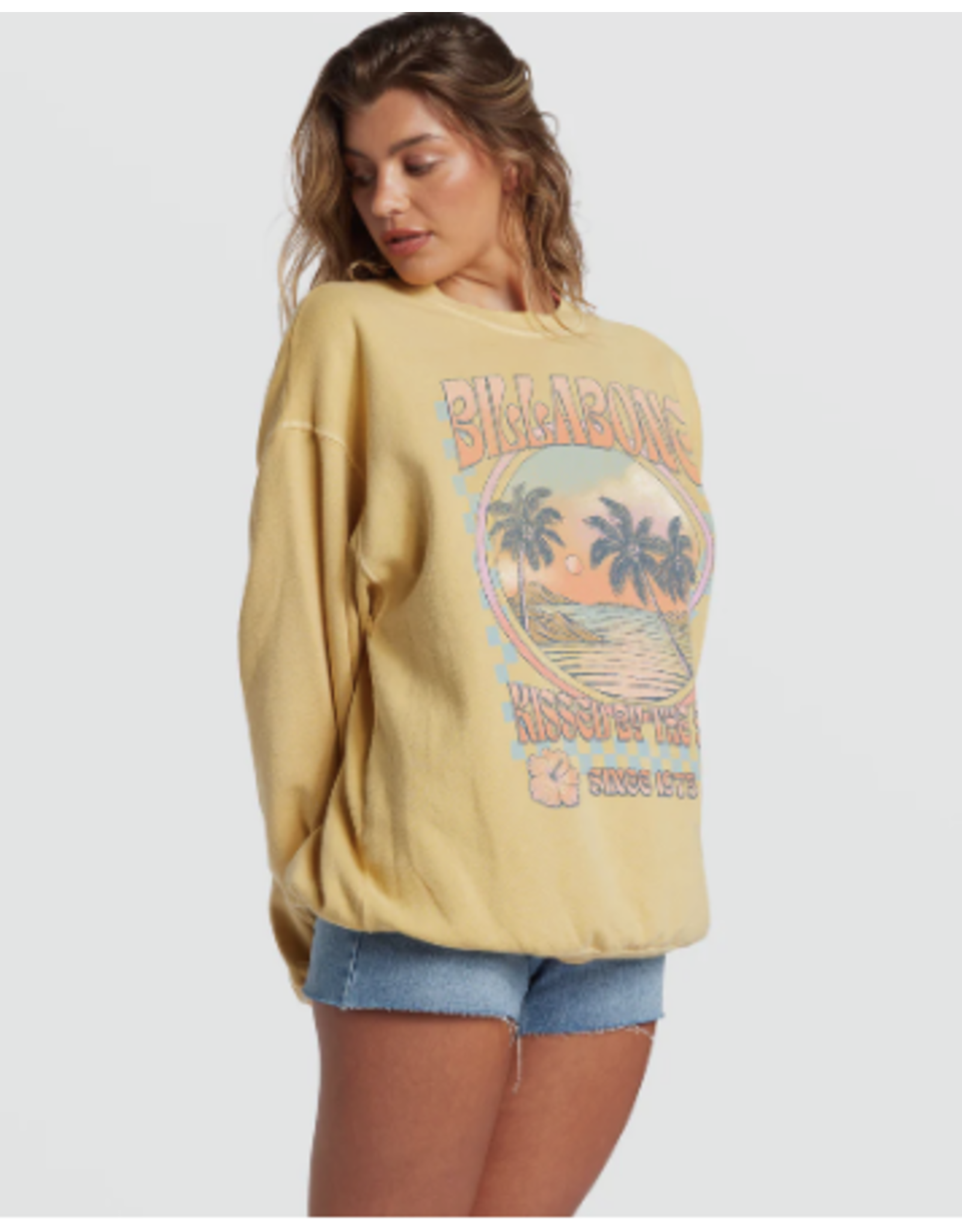 BILLABONG GIRLS BILLABONG RIDE IN OVERSIZED CREWNECK SWEATSHIRT