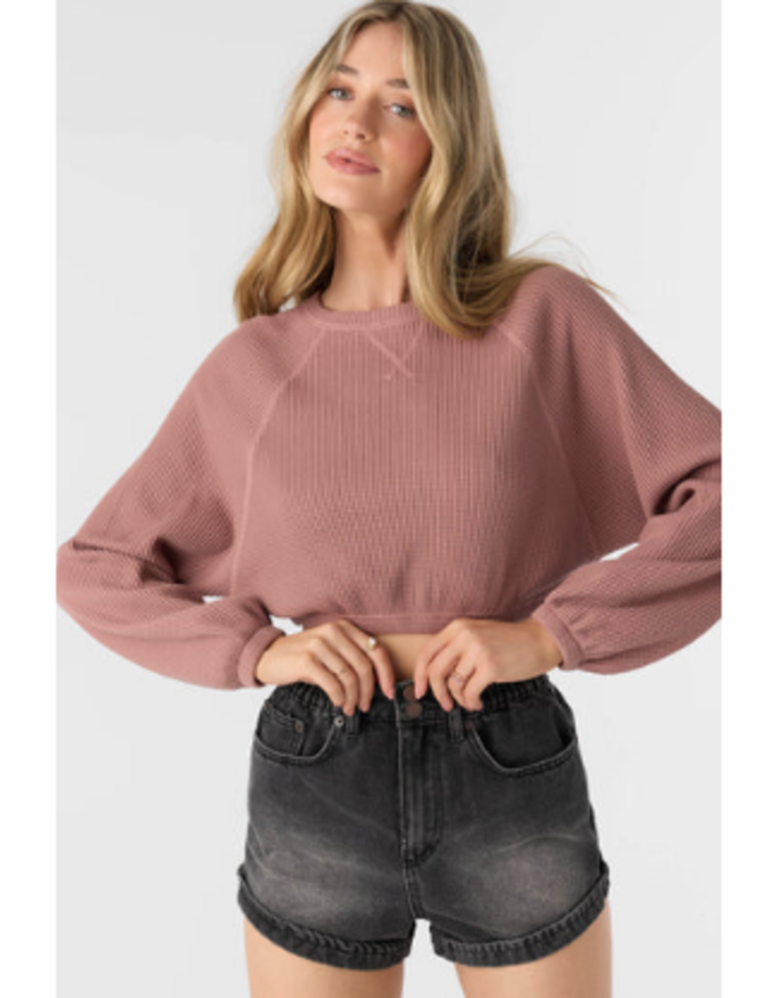 ONEILL Womens ONEILL TOUR CREW LONG SLEEVE TOP COLOR BURLWOOD