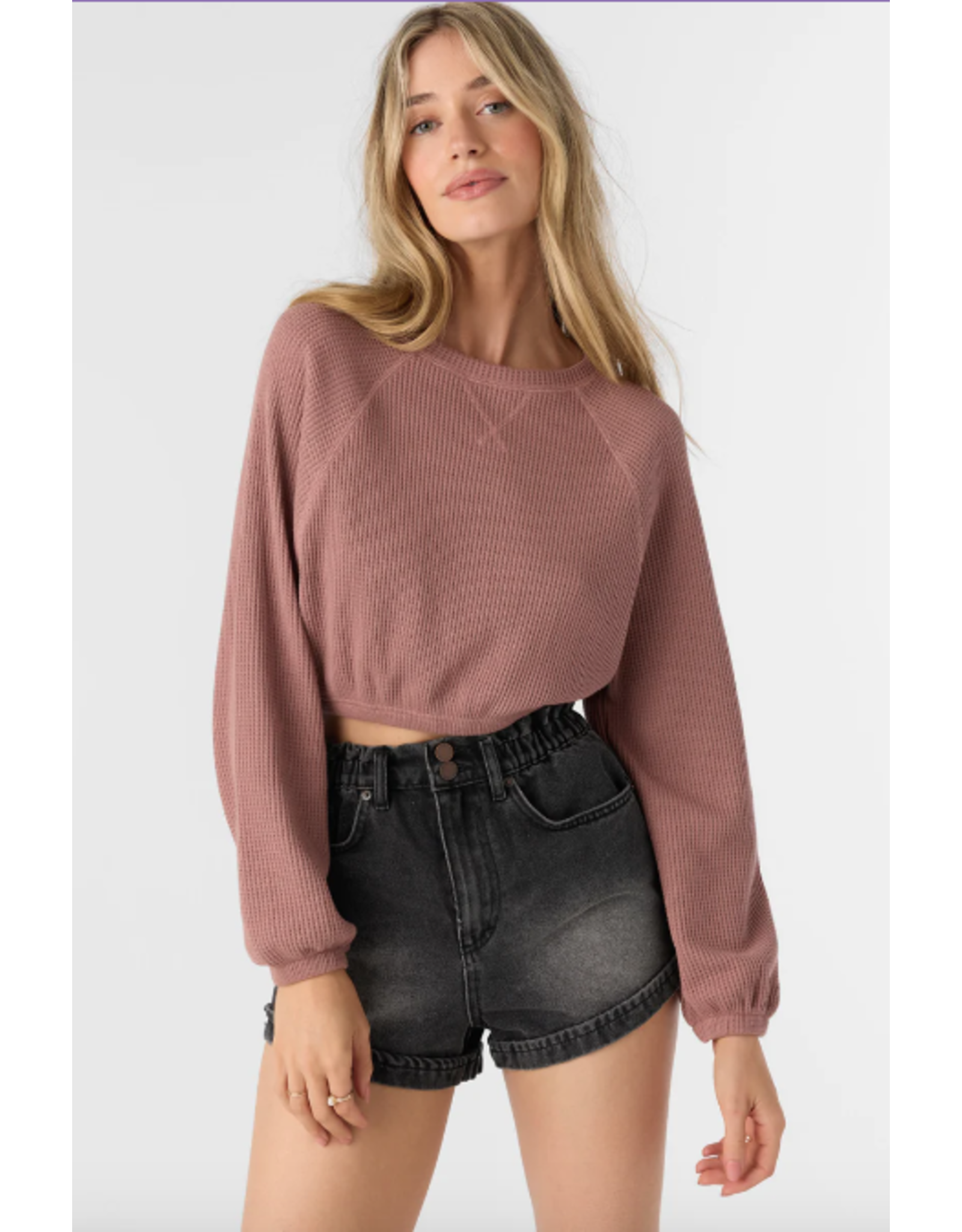 ONEILL Womens ONEILL TOUR CREW LONG SLEEVE TOP COLOR BURLWOOD