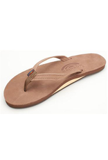 Rainbow Sandals LADIES PREMIER LEATHER NARROW STRAP DARK BROWN