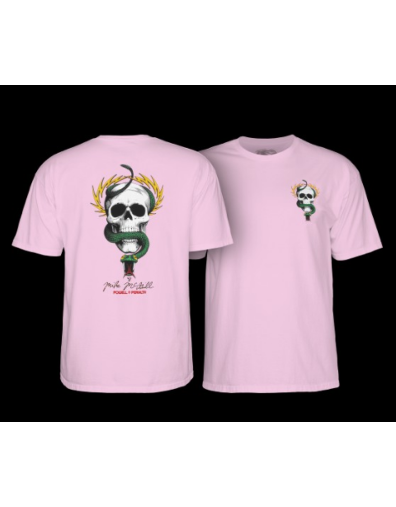 POWELL POWELL PERALTA SKULL AND SNAKE LT PINK TSHIRT