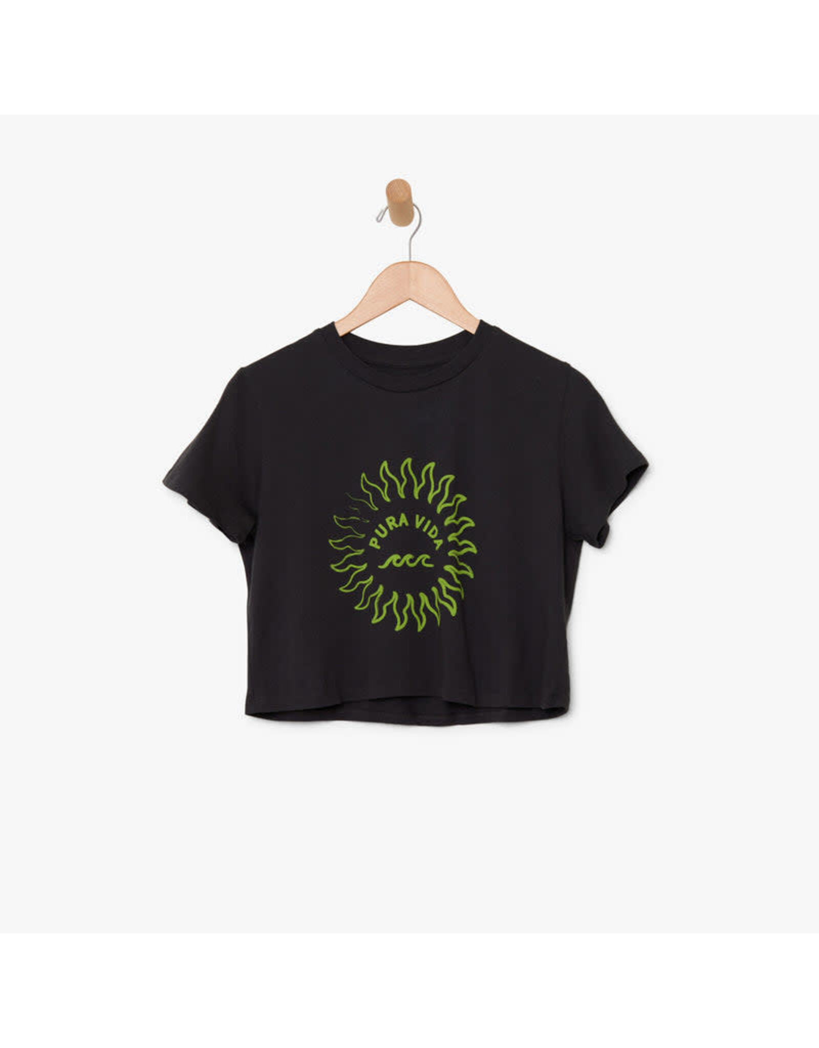 PURA VIDA PURA VIDA WAVE LOGO CROP TEE