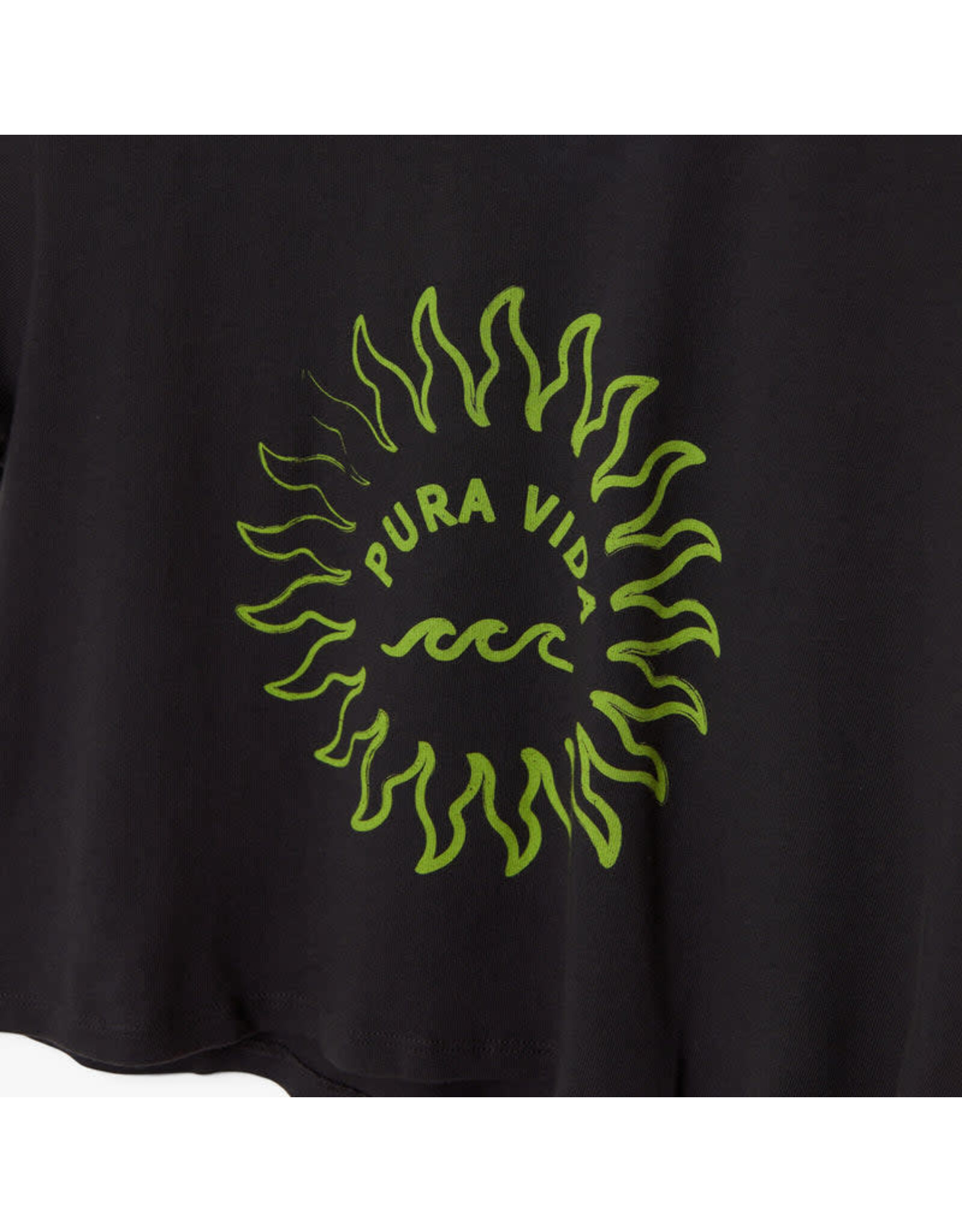 PURA VIDA PURA VIDA WAVE LOGO CROP TEE