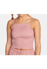 RVCA REVIVAL SMOCKED CROP TOP