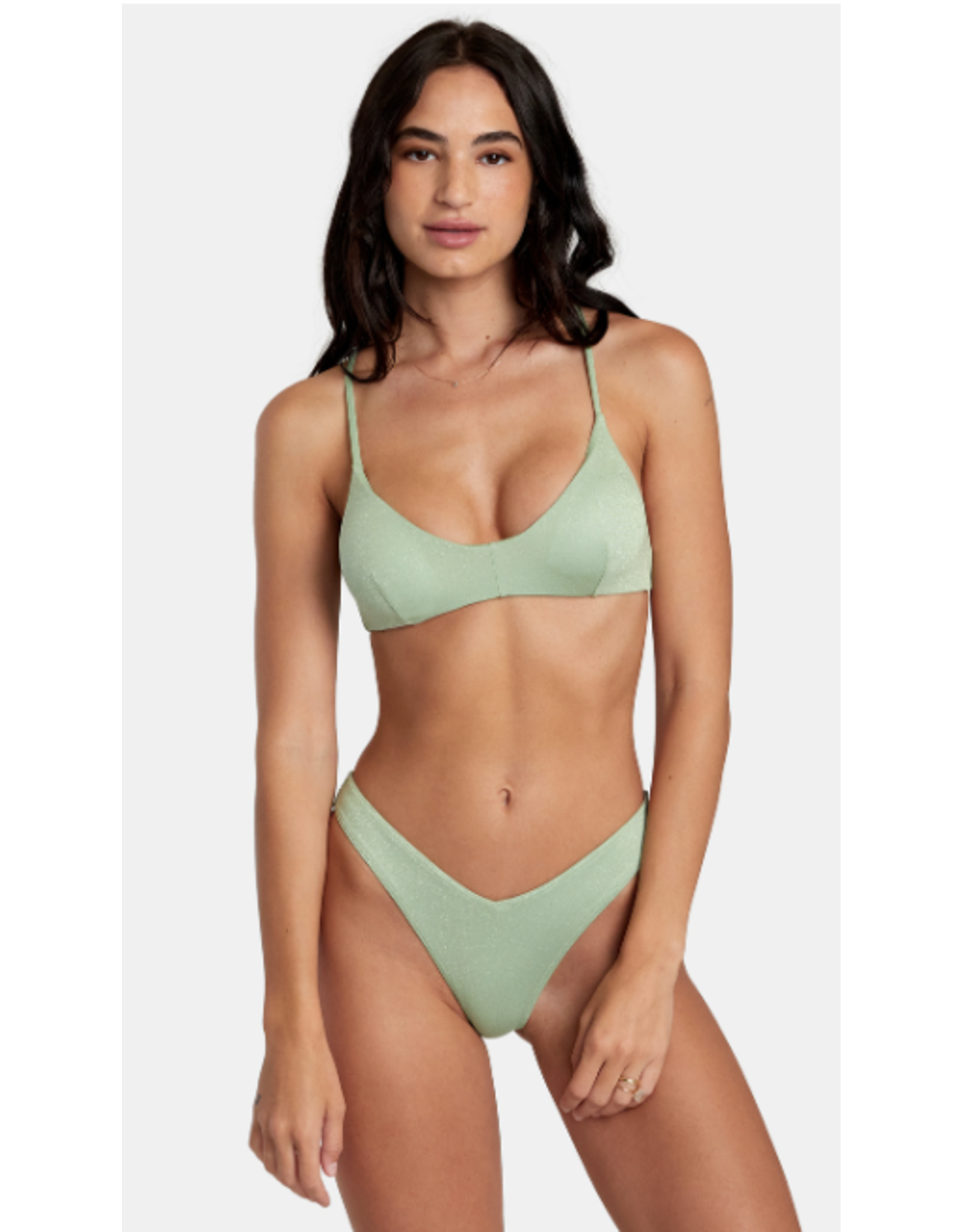 RVCA RVCA Solid Lurex High Leg Bikini Bottoms
