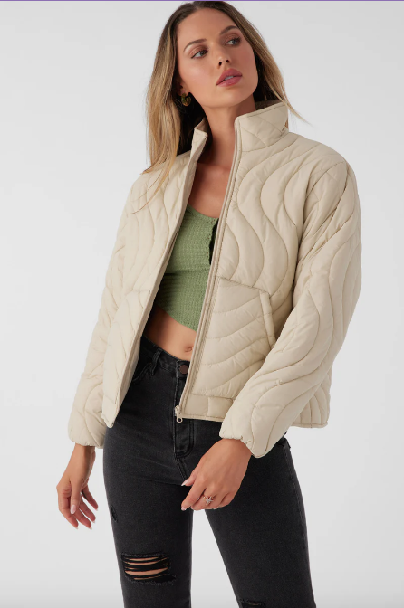 EDEN NYLON WAVE QUILTED ZIP JACKET - Salty's Board Shop