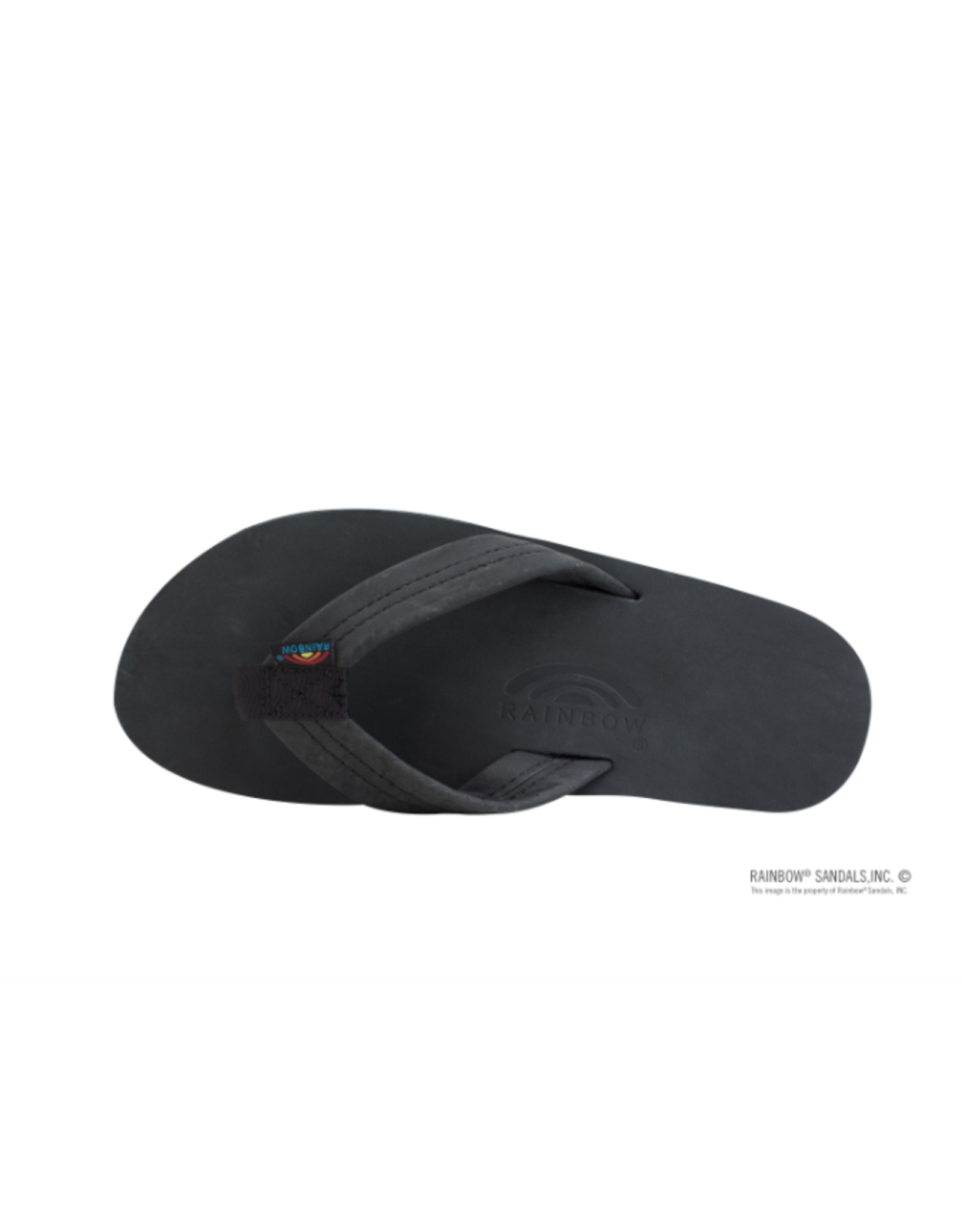 Rainbow Sandals LADIES BLACK Double Layer Premier Leather with Arch Support- LARGE