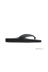 Rainbow Sandals LADIES BLACK Double Layer Premier Leather with Arch Support- LARGE
