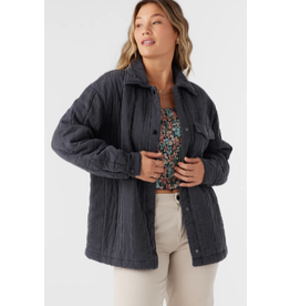 O'NEILL RYA QUILTED OVERSIZED FIT SNAP FRONT JACKET