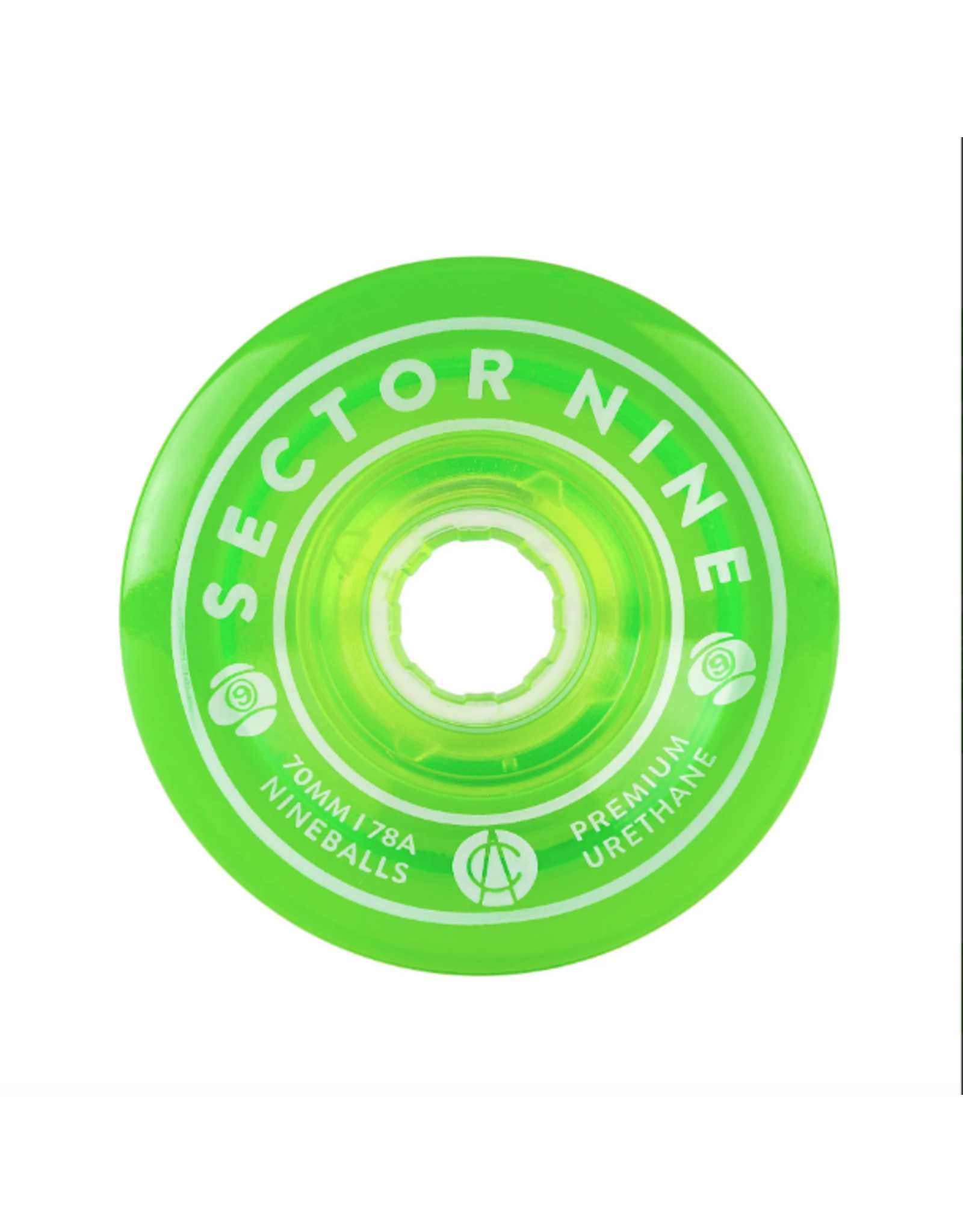 SECTOR 9 SEC9 NINEBALLS 70mm 78a CLEAR GREEN Sector 9