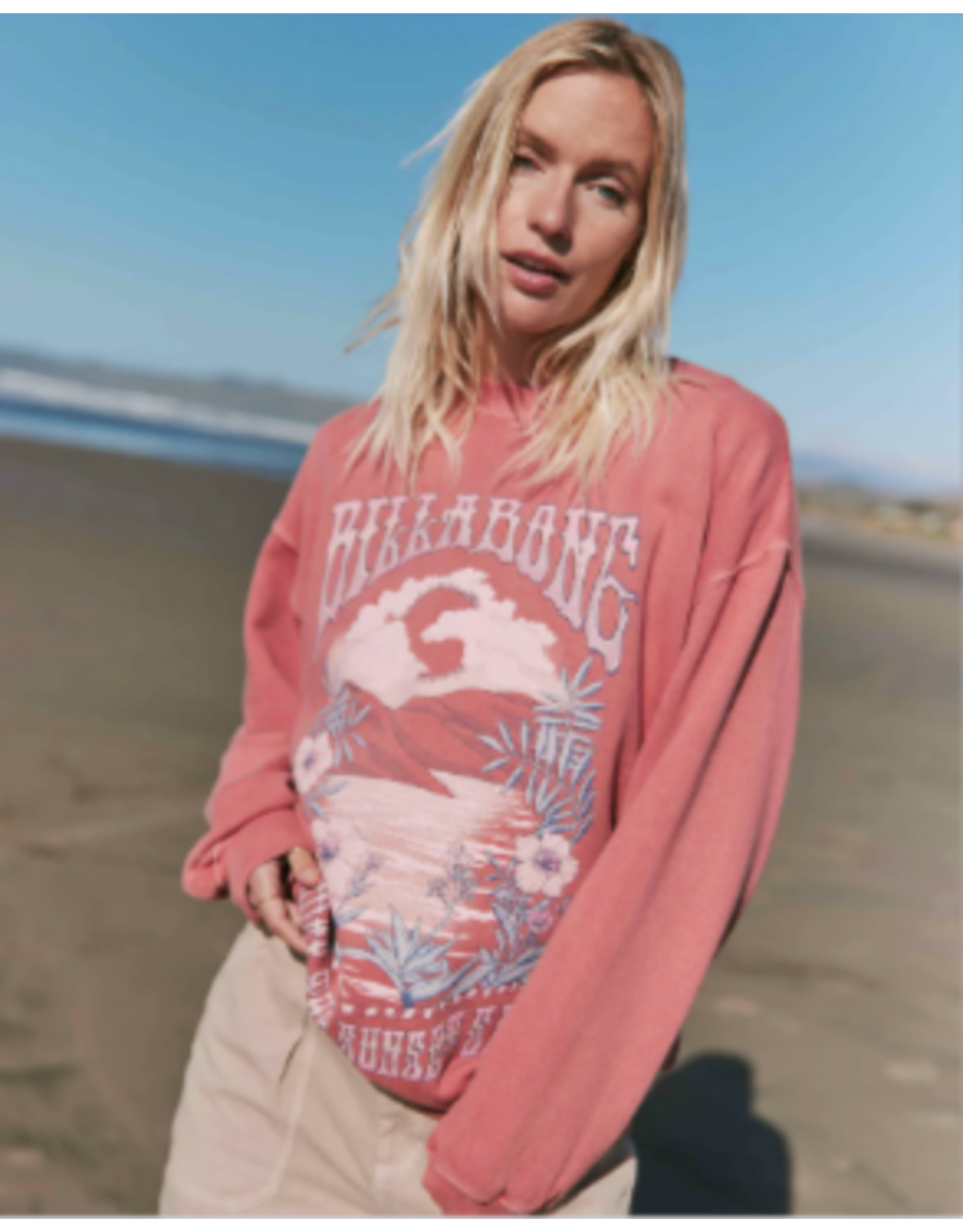 BILLABONG RIDE IN OVERSIZED CREWNECK SWEATSHIRT
