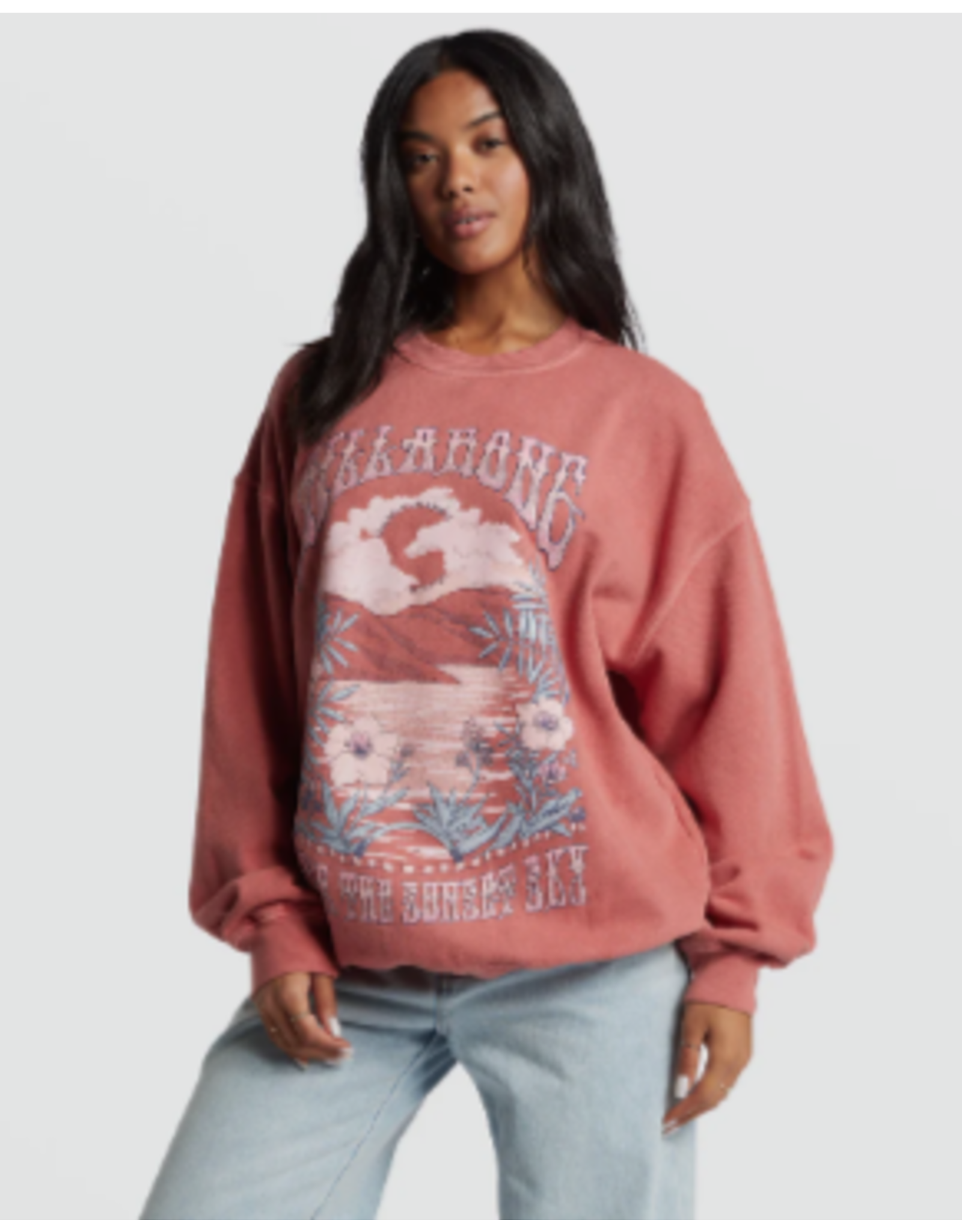 BILLABONG RIDE IN OVERSIZED CREWNECK SWEATSHIRT