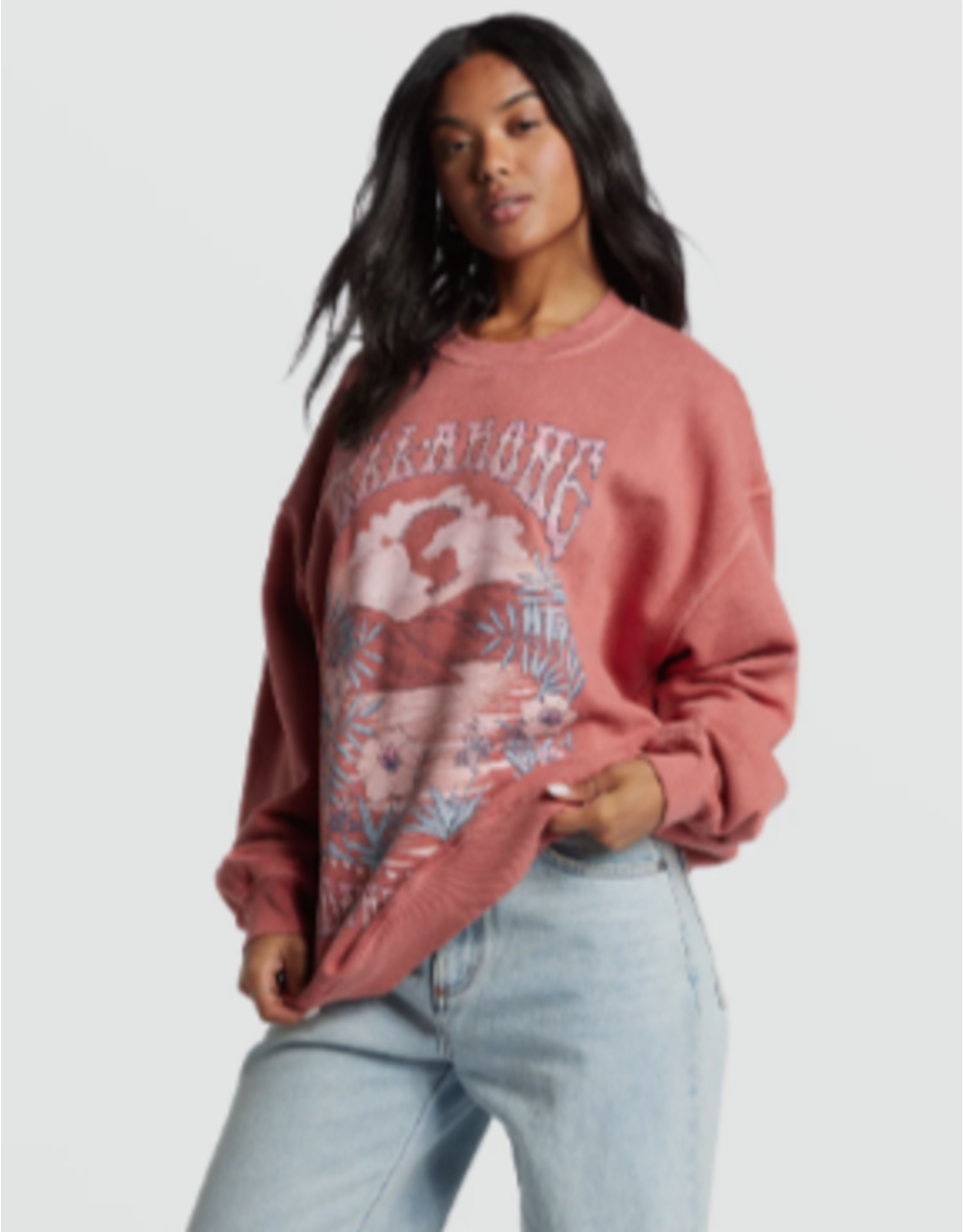 BILLABONG RIDE IN OVERSIZED CREWNECK SWEATSHIRT
