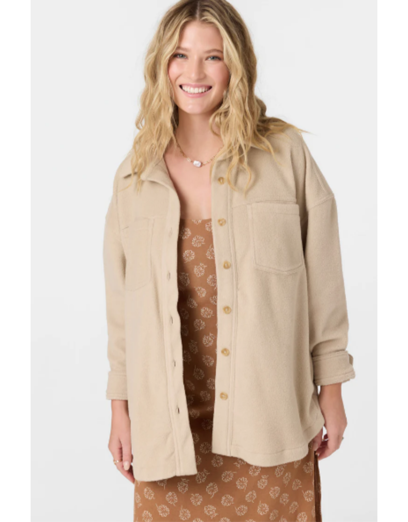 O'Neill Women's RUNE SOLID SUPERFLEECE OVERSIZED FIT SHACKET
