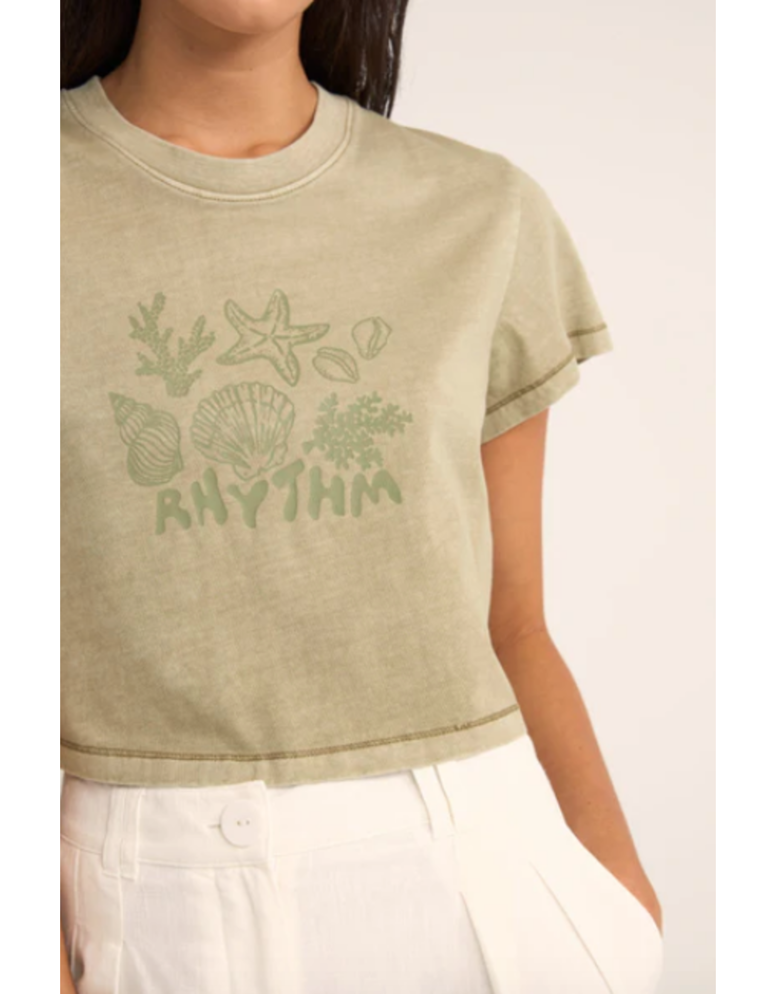 RHYTHM Beachcomber Crop Crew Tee