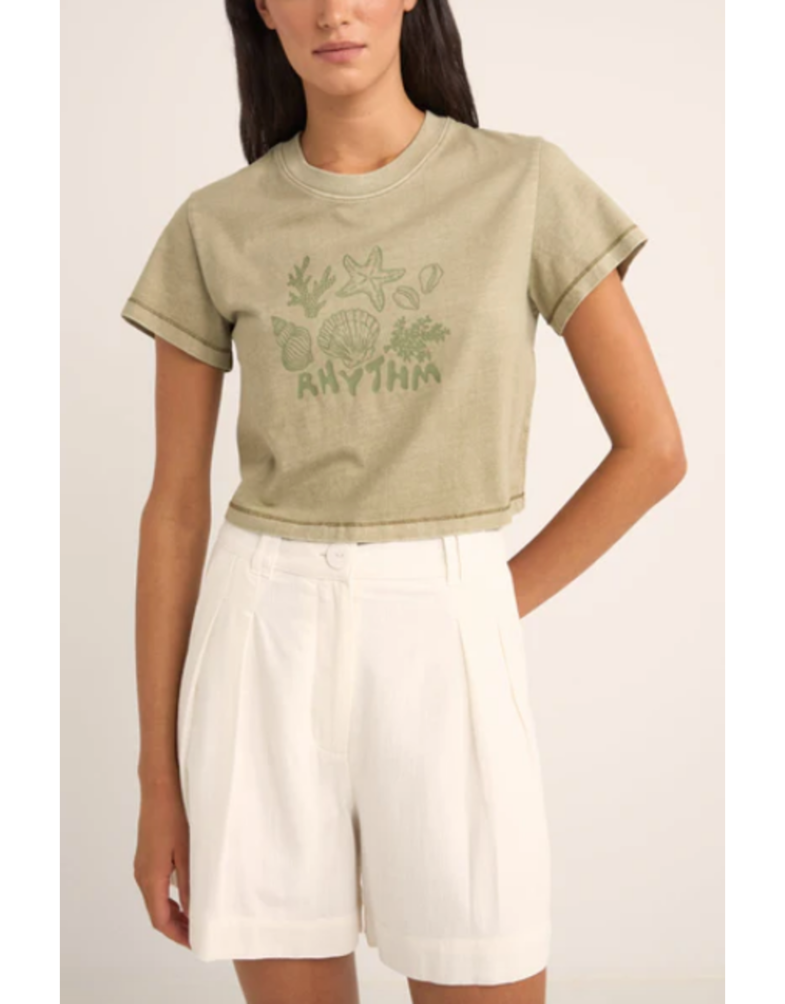 RHYTHM Beachcomber Crop Crew Tee