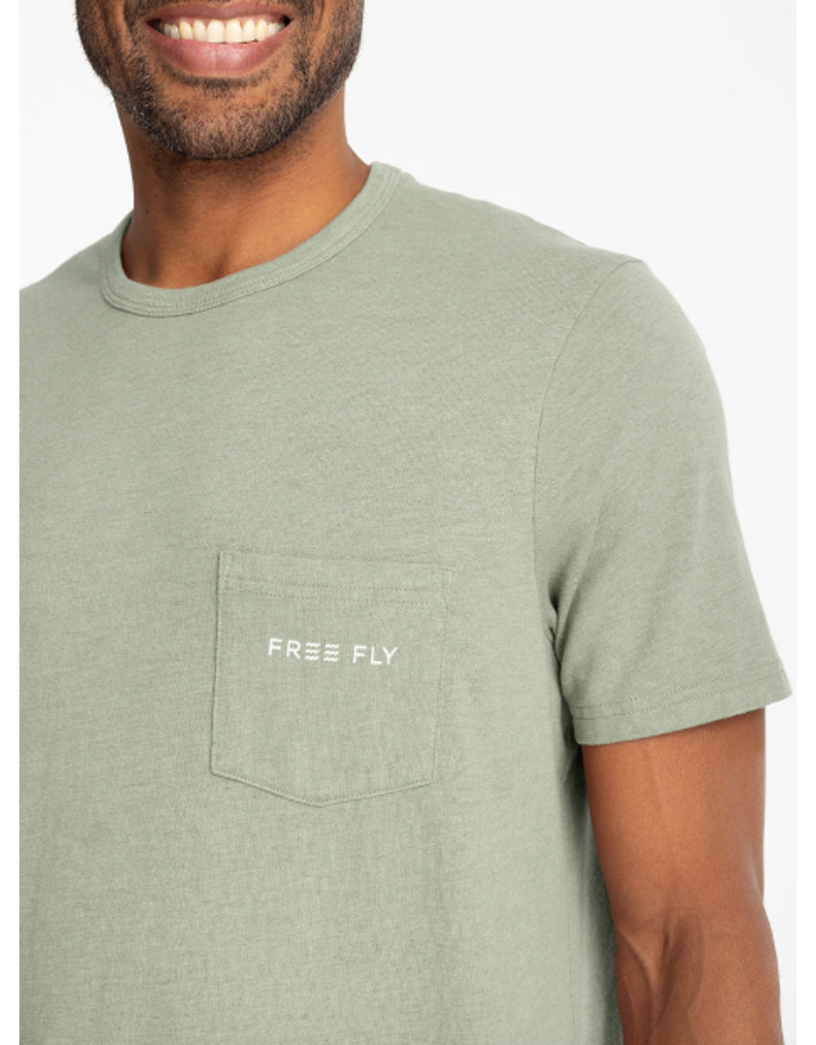 FREEFLY Channel Markers Pocket Tee HEATHER DESERT SAGE