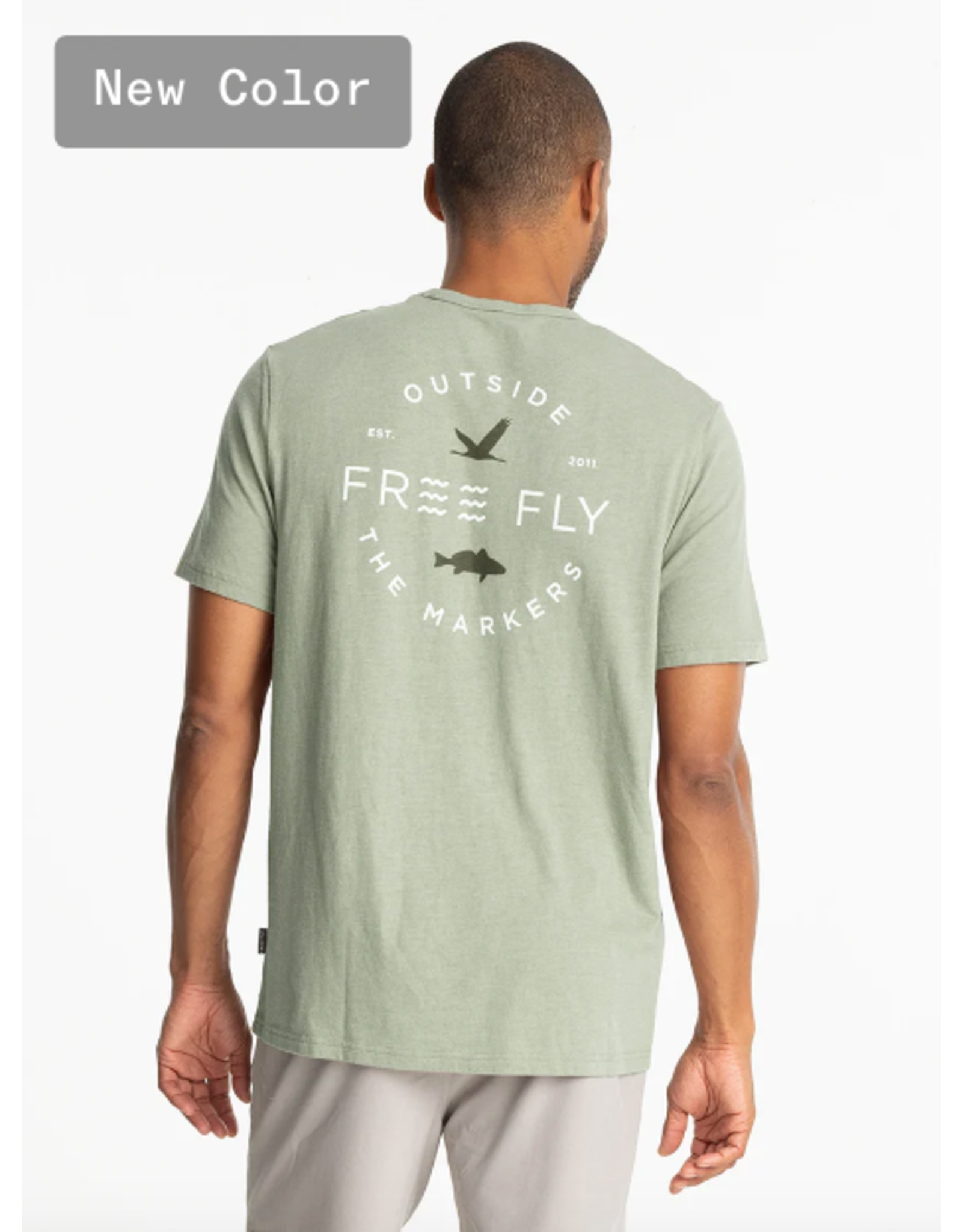 FREEFLY Channel Markers Pocket Tee HEATHER DESERT SAGE
