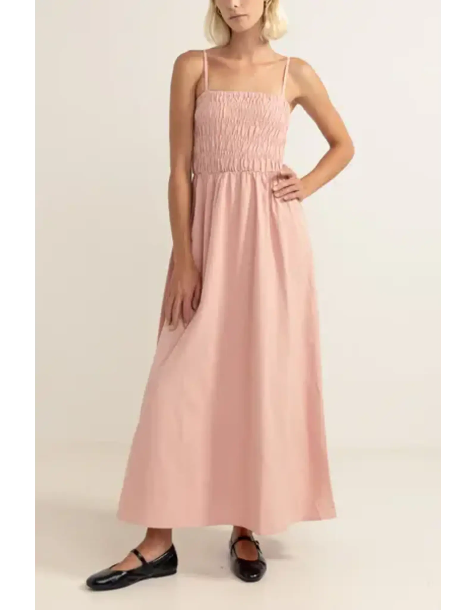 RHYTHM Classic Shirred Midi Dress