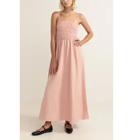 RHYTHM Classic Shirred Midi Dress