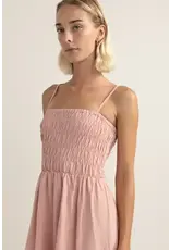 RHYTHM Classic Shirred Midi Dress