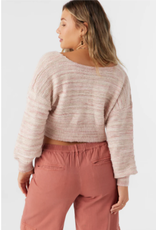 ONEILL Womens HILLSIDE STRIPE TWIST FRONT TWO-WAY SWEATER