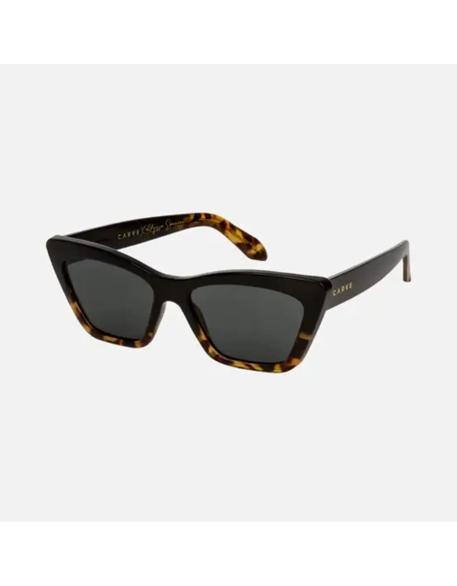 CARVE SUNGLASSES Tahoe II Alyssa Spencer Injected Lens | Polarized Lens  Gloss Black Tort Frame with Grey Lens