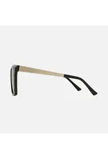 CARVE SUNGLASSES Yoshi Injected Lens  Gloss Black Frame Gold Temple Dark Gray