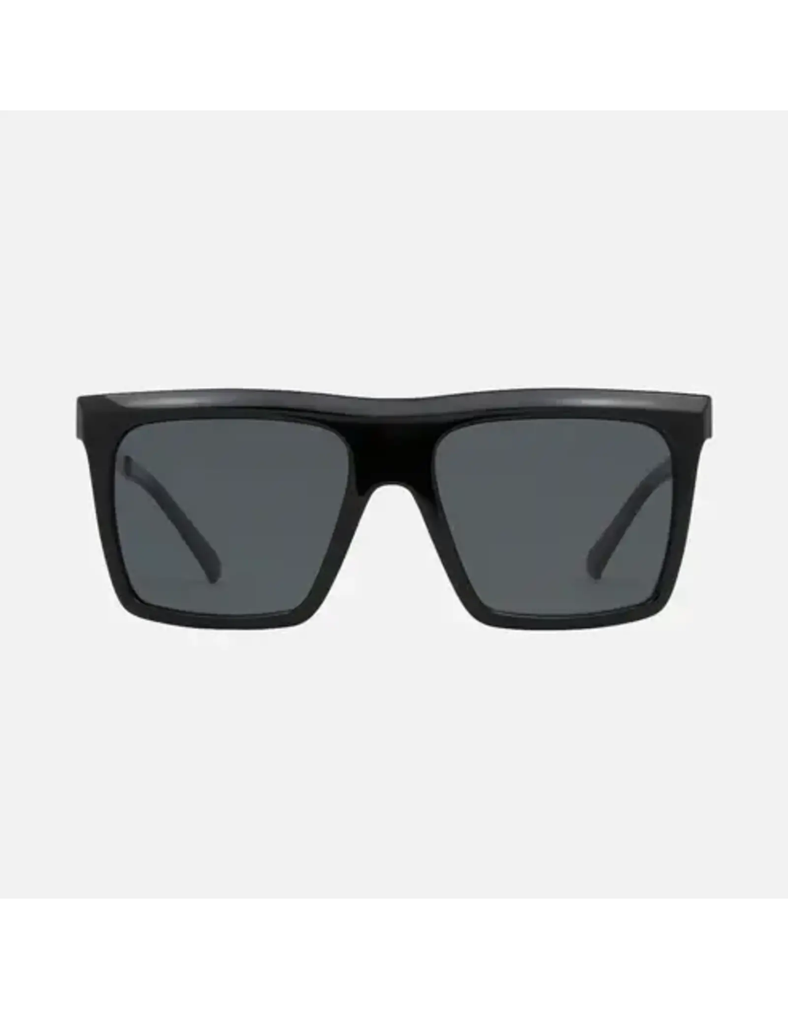 CARVE SUNGLASSES Yoshi Injected Lens  Gloss Black Frame Gold Temple Dark Gray