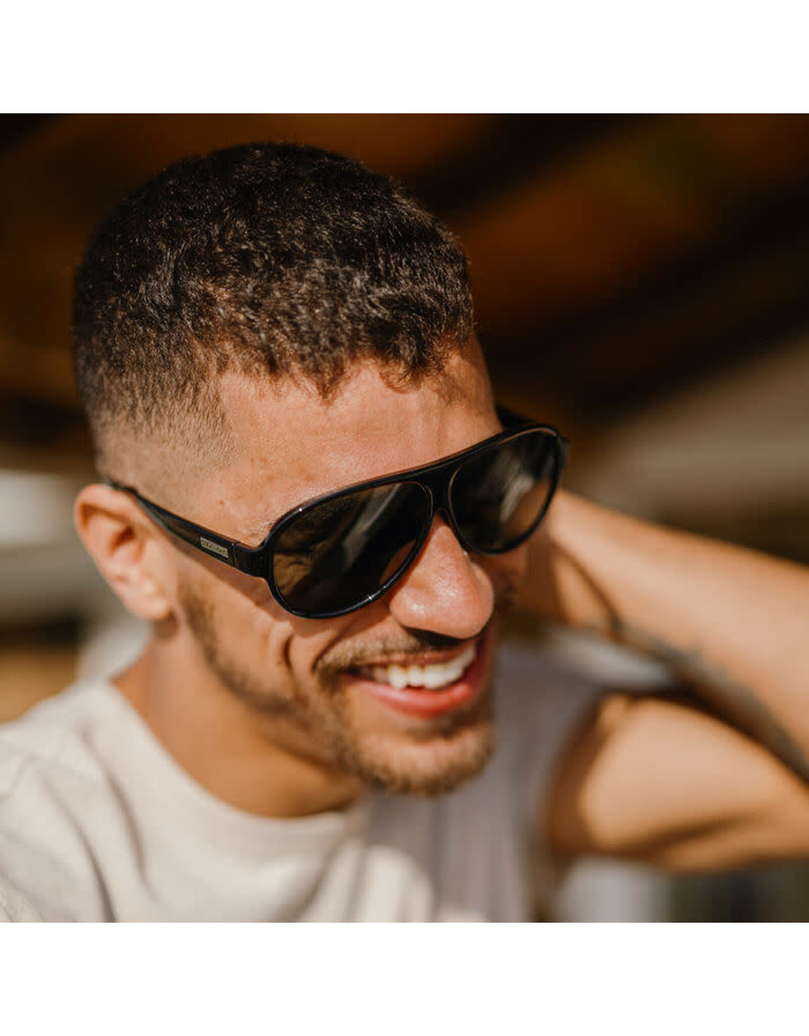 SunCloud Rooney Black + Polarized Gray Green Lens