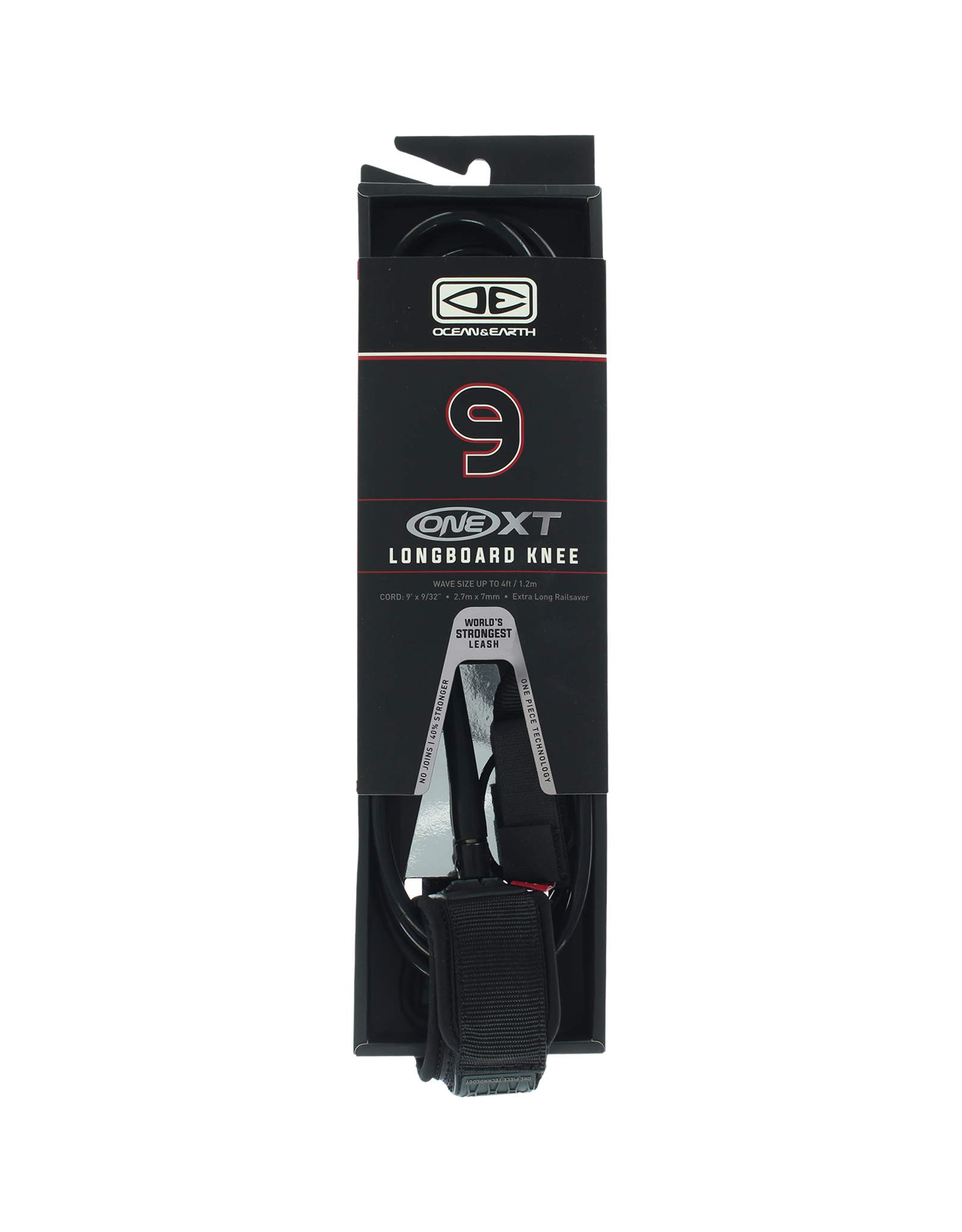 Ocean & Earth O&E ONE XT LONGBOARD KNEE LEASH 9' BLACK Ocean and Earth