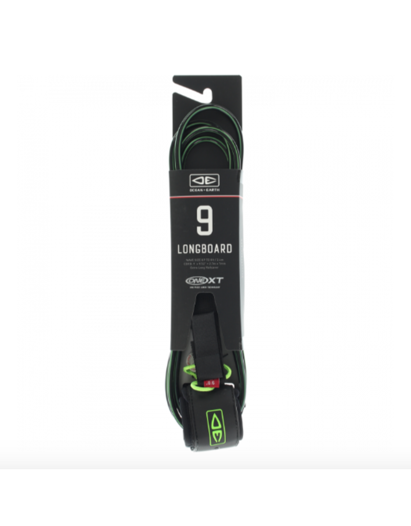 Ocean & Earth O&E ONE XT LONGBOARD PREMIUM LEASH 9' LIME Ocean and Earth