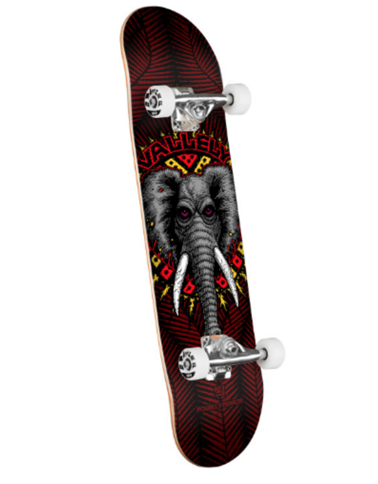 POWELL PERALTA Powell Peralta Mike Vallely Elephant Birch Complete Skateboard Black/Burgundy - 8 X 31.45