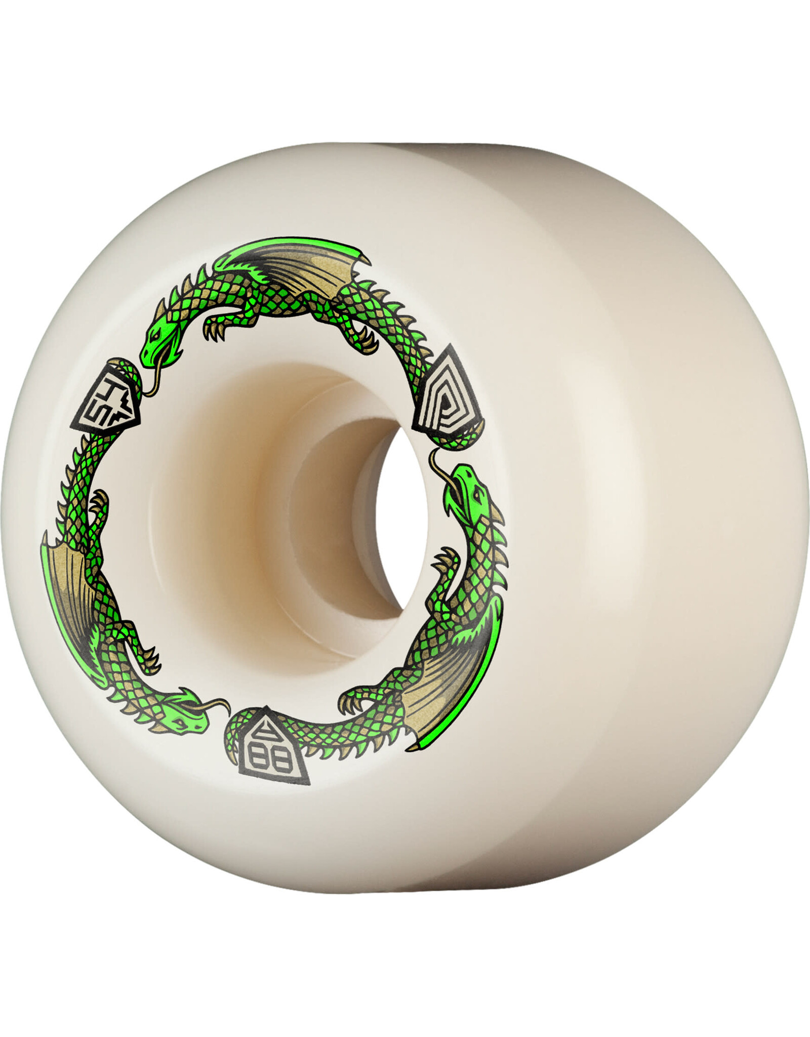 POWELL PERALTA Powell Peralta Dragons 88A - A2 Symmetrical Shape - Wide Ride Patch - 54mm x 39mm 88A A2 Skateboard Wheels 4pk