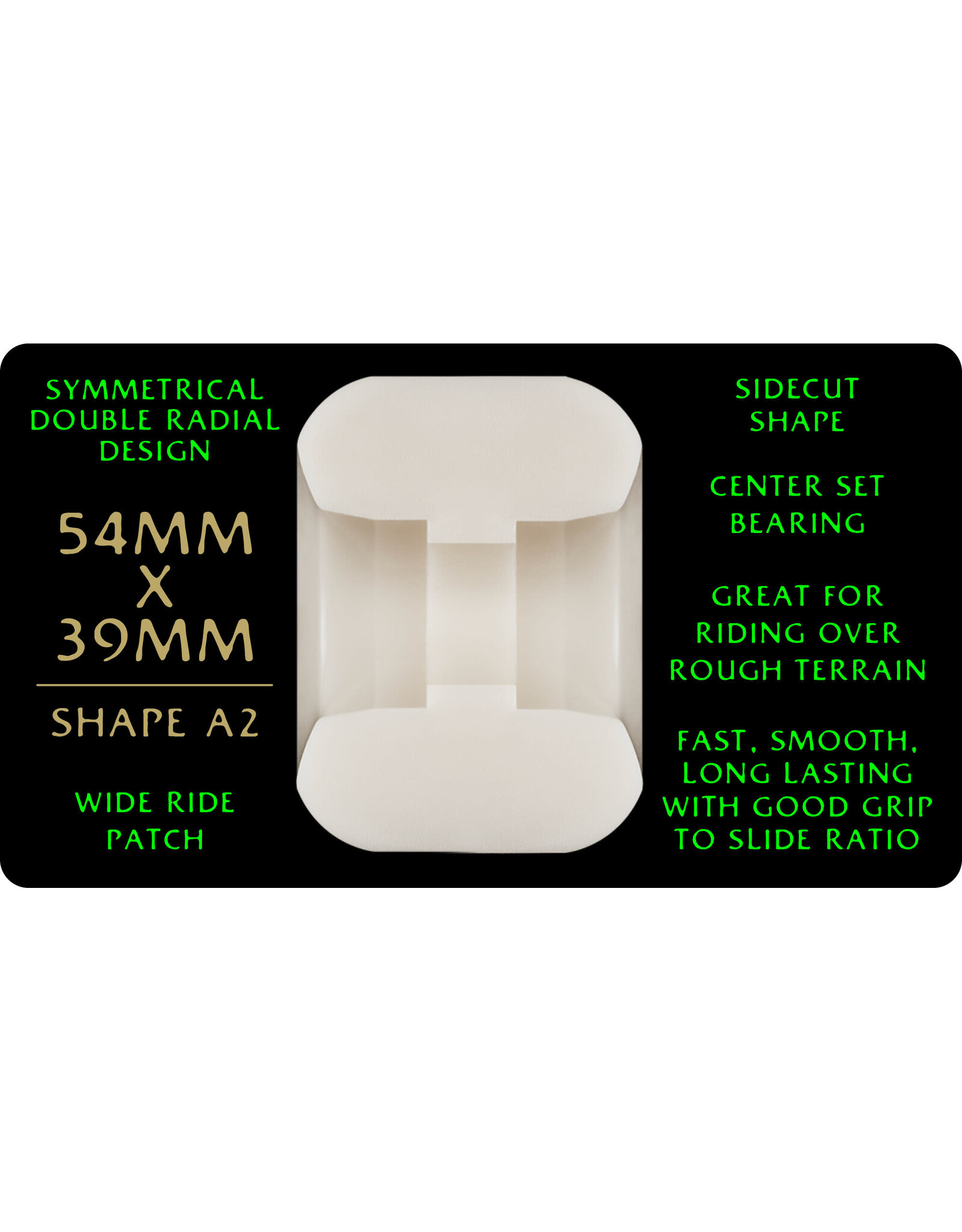 POWELL PERALTA Powell Peralta Dragons 88A - A2 Symmetrical Shape - Wide Ride Patch - 54mm x 39mm 88A A2 Skateboard Wheels 4pk