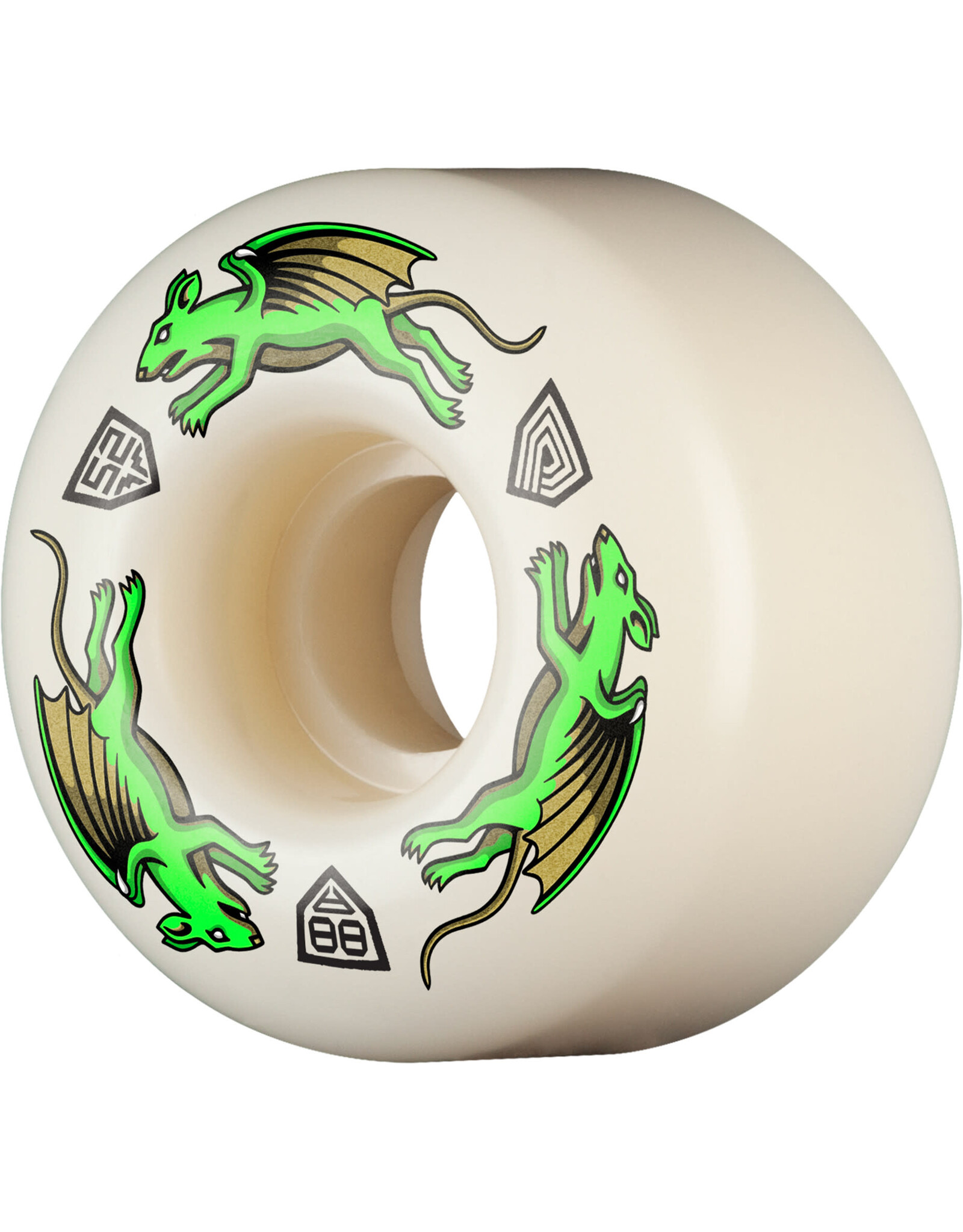 POWELL PERALTA Powell Peralta Nano Rats 88A - AV4 Asymmetrical Shape - Medium Ride Patch - 52mm x 34mm 88A AV4 Skateboard Wheels 4pk