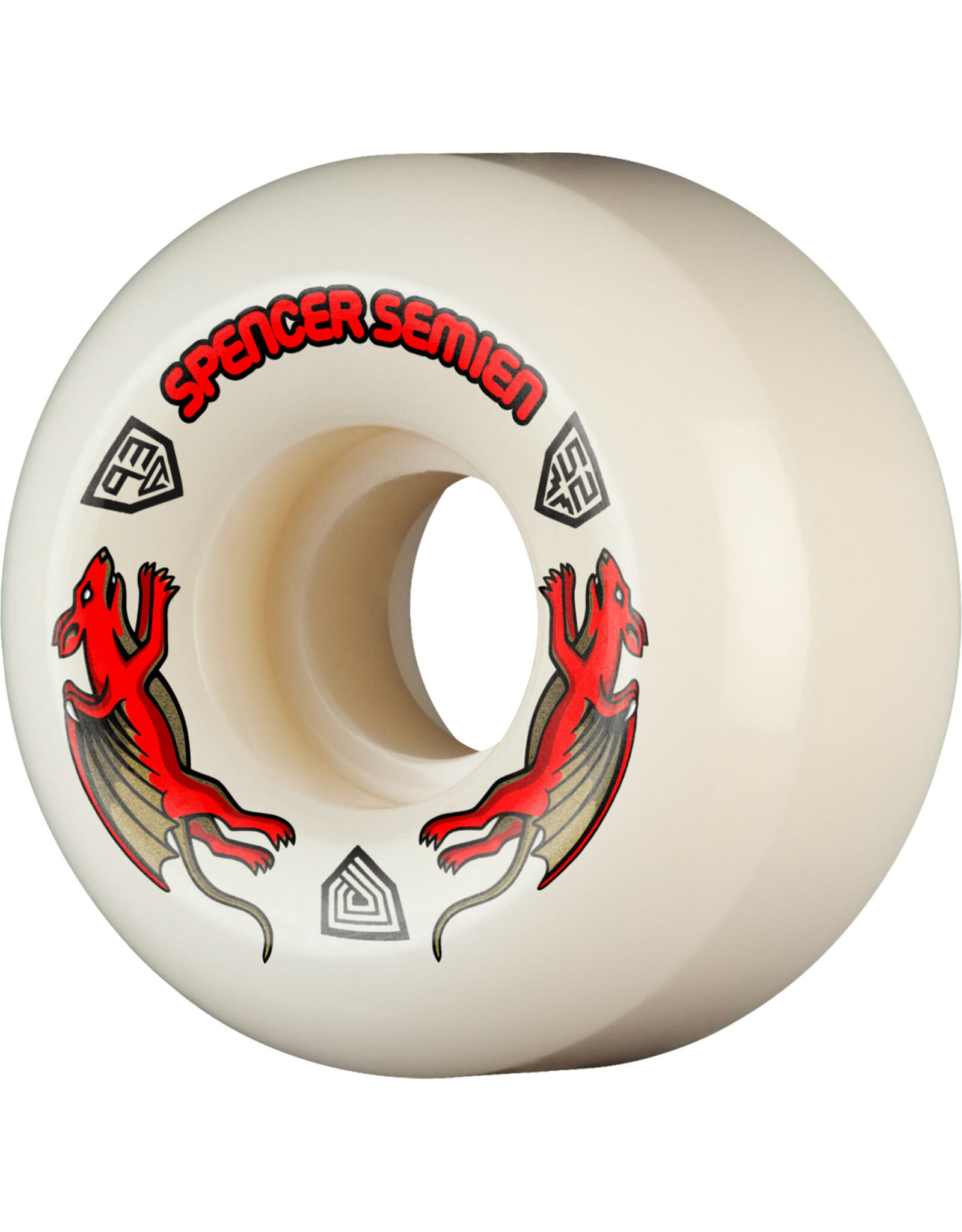 POWELL PERALTA Powell Peralta Spencer Semien Pro Nano Rats 93A - AV5 Asymmetrical Shape - Medium Ride Patch - 52mm x 30mm 93A AV5 Skateboard Wheels 4pk