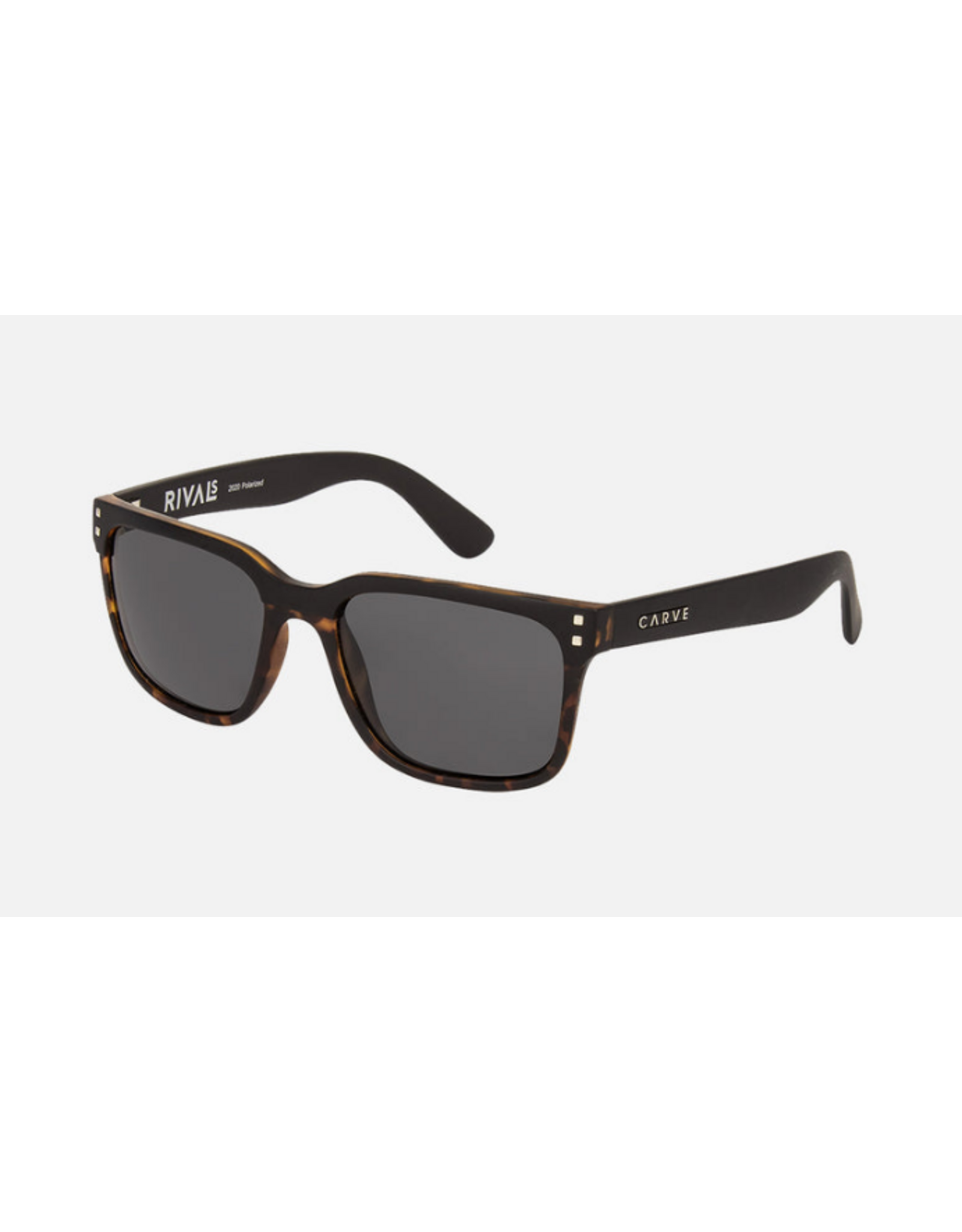CARVE SUNGLASSES RIVALS - MATTE BLACK TORT FRAME WITH GREY POLARIZED LENS