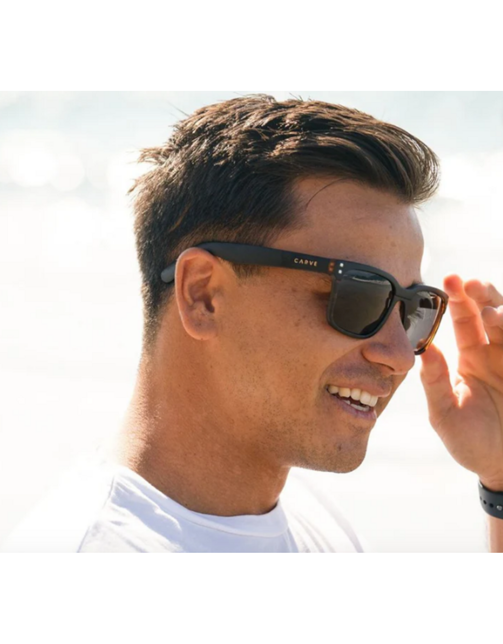 CARVE SUNGLASSES RIVALS - MATTE BLACK TORT FRAME WITH GREY POLARIZED LENS